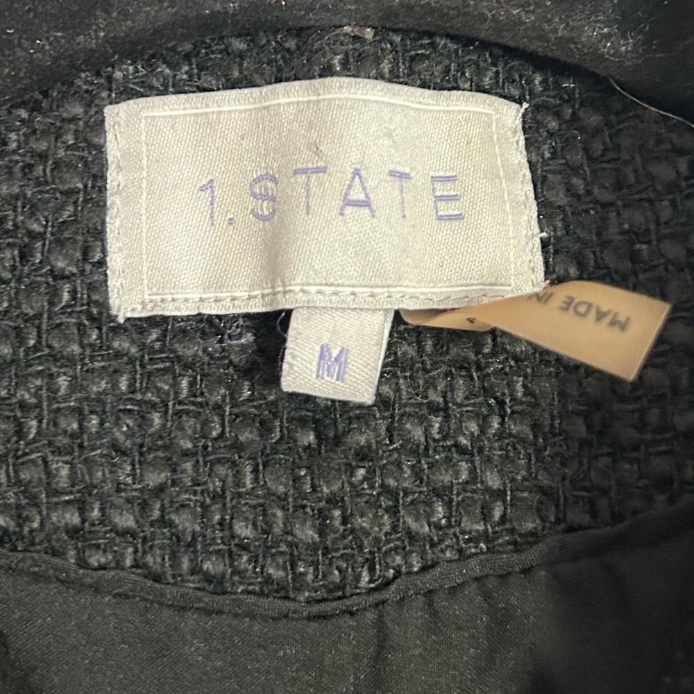 Designer 1. State l Tweed Black Moto Jacket Medium Size M / US 6-8 / IT 42-44 - 10 Thumbnail