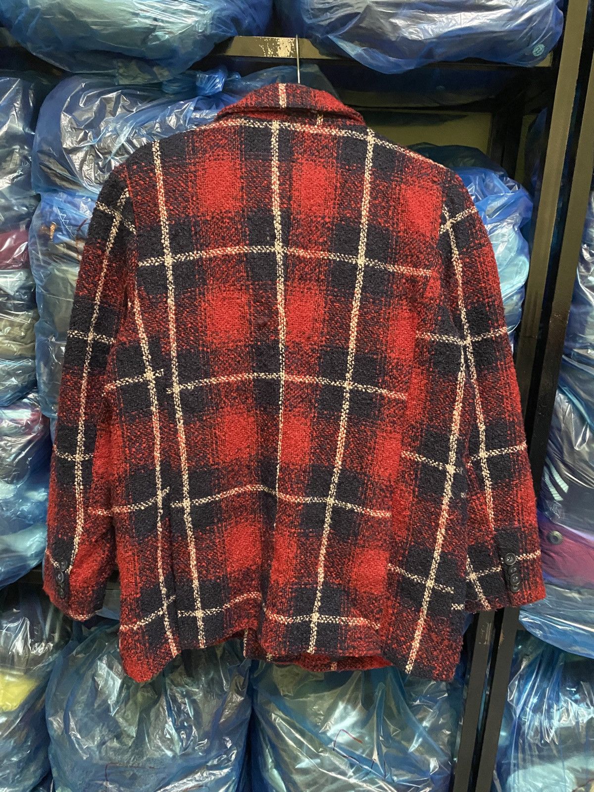 Levi's VINTAGE Y2K LEVIS DOUBLE BREASTED RED CHECKER COAT Size US M / EU 48-50 / 2 - 11 Thumbnail