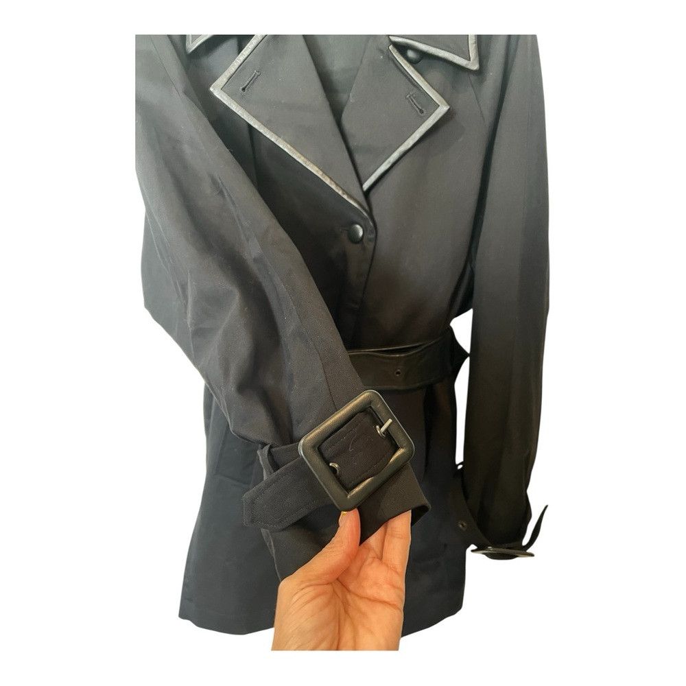 The Kooples The Kooples LEMAL Trench Coat Black Leather Belt Cotton Siz Size XS / US 0-2 / IT 36-38 - 5 Thumbnail