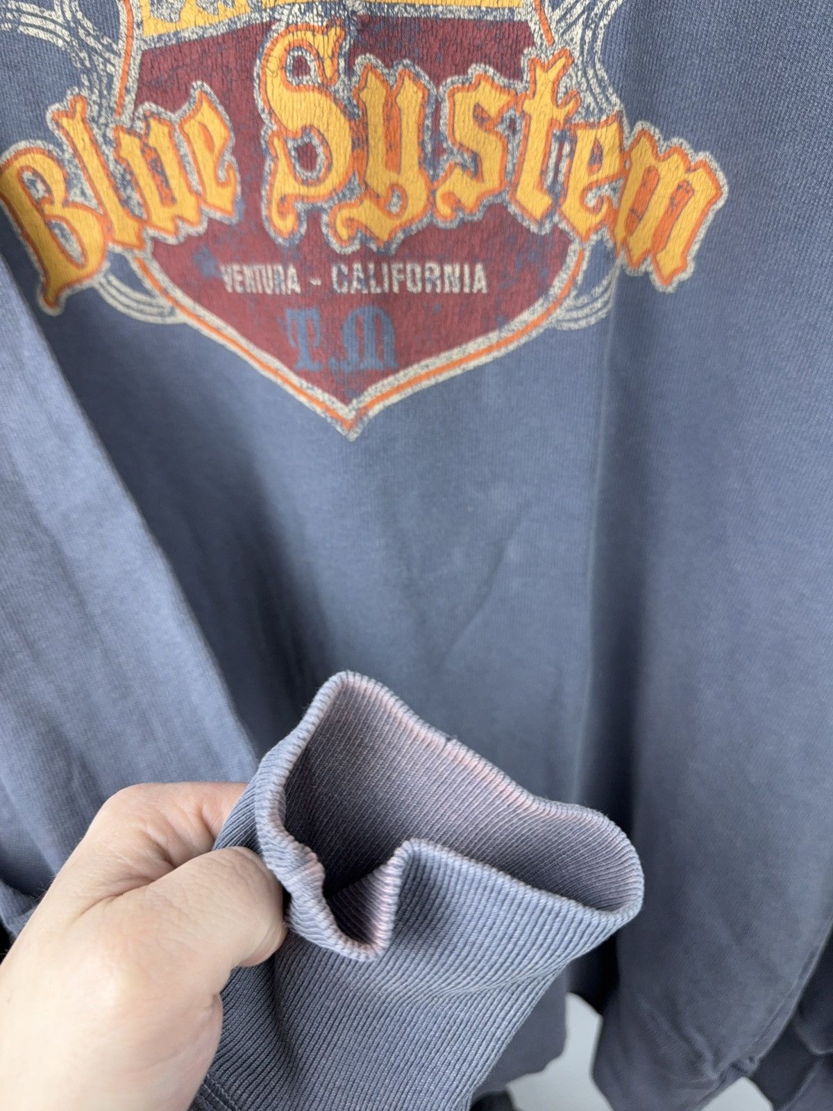 Vintage Vintage Biker Moto Blue System Custom Graphic Sweatshirt XL Size US XL / EU 56 / 4 - 14 Thumbnail