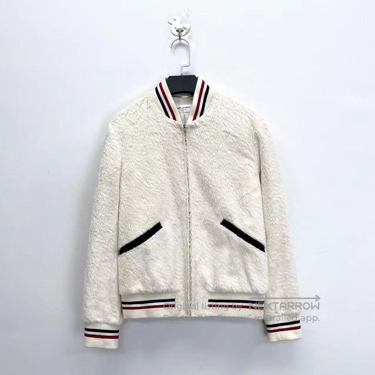Saint Laurent Paris Saint Laurent White Teddy Bomber Jacket. Size US M / EU 48-50 / 2 - 1 Thumbnail