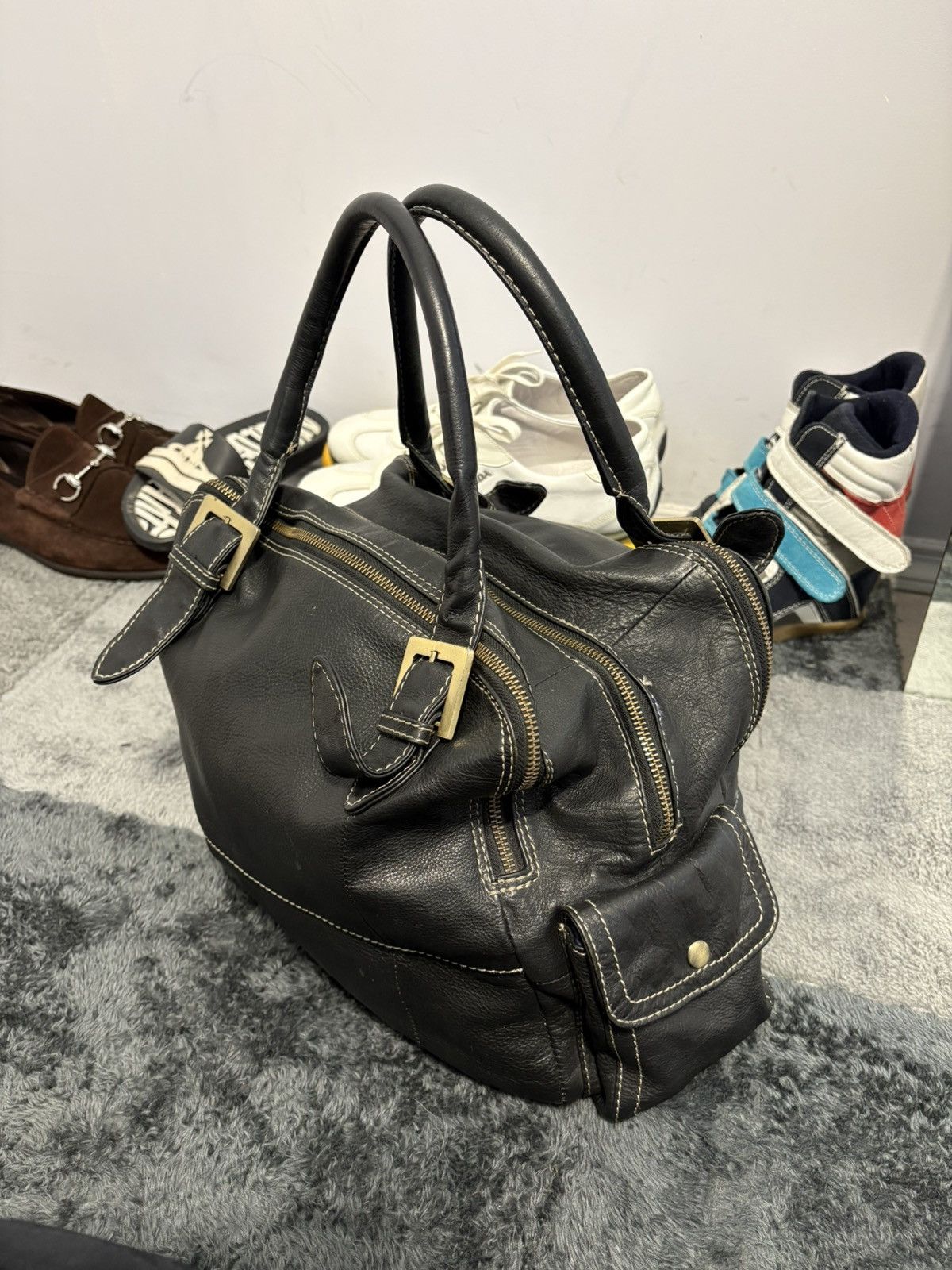 Juicy Couture Vintage Real Leather Balenciaga Style Y2K Bag Size ONE SIZE - 1 Thumbnail