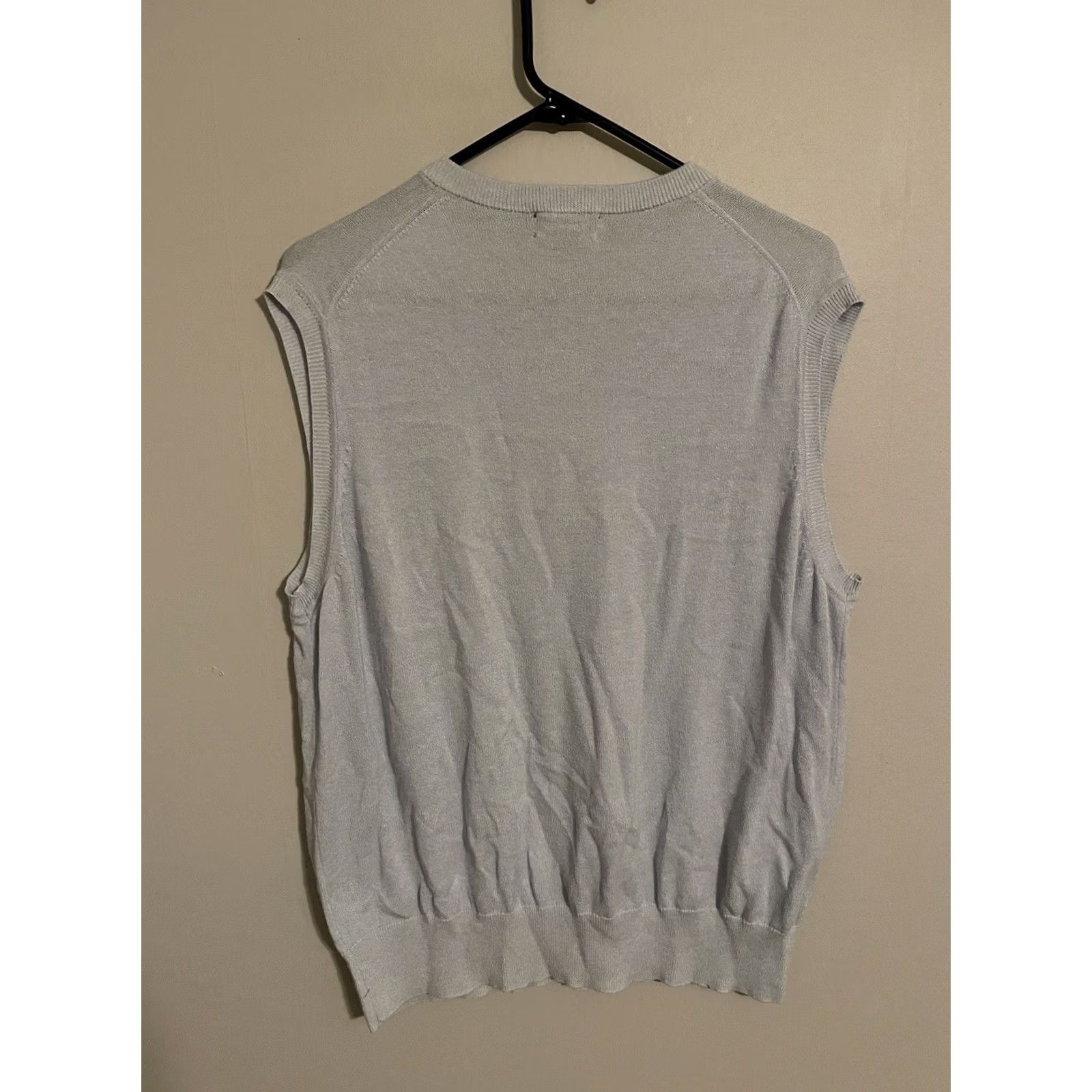 Brooks Brothers Brooks Brothers 346 Sweater Vest Light Blue Cotton Viscose V-Neck Men's XLarge Size US XL / EU 56 / 4 - 3 Thumbnail