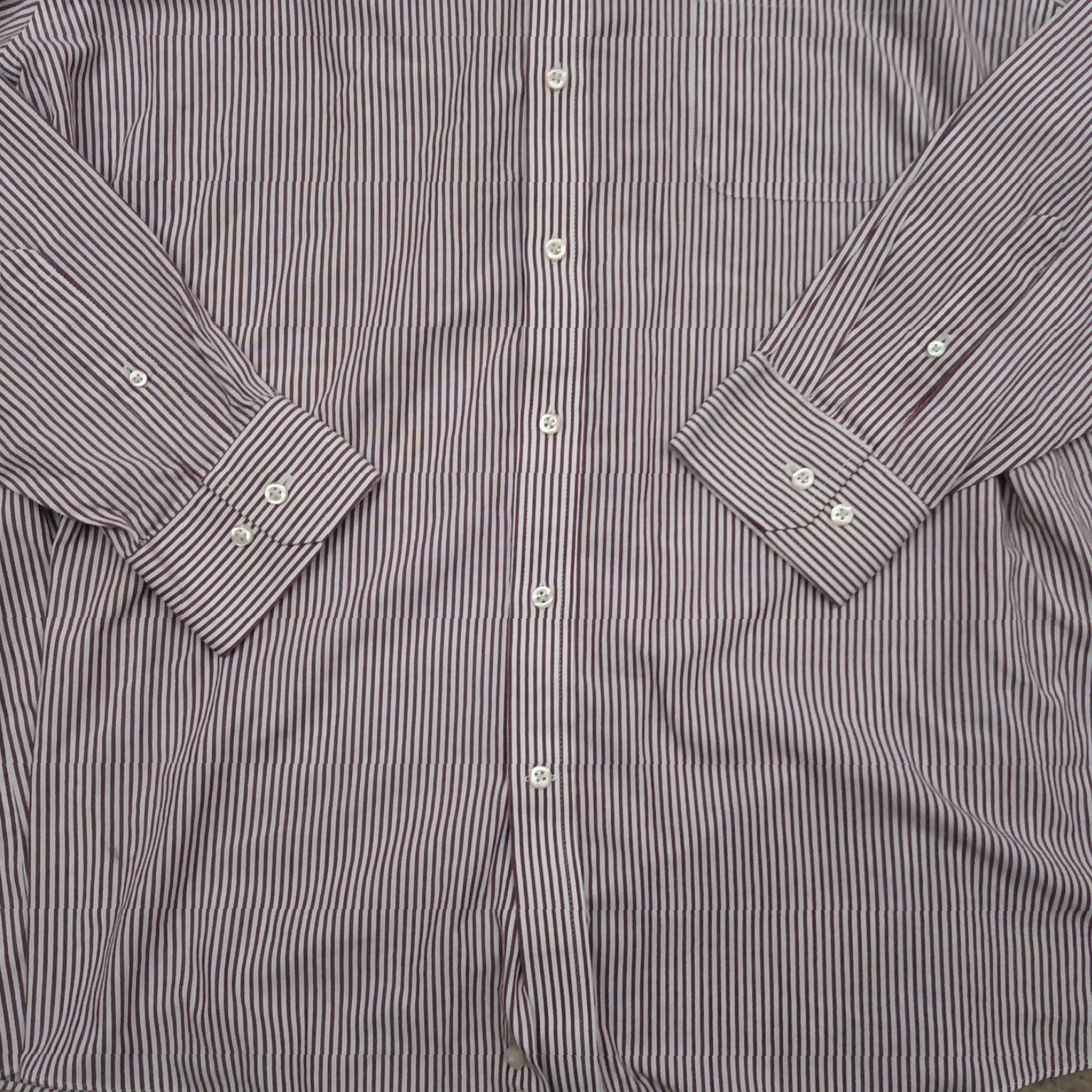 Stafford Stafford Shirt Mens 17.5 Red Striped Long Sleeve Button Up Easy Care Size US XXL / EU 58 / 5 - 4 Thumbnail
