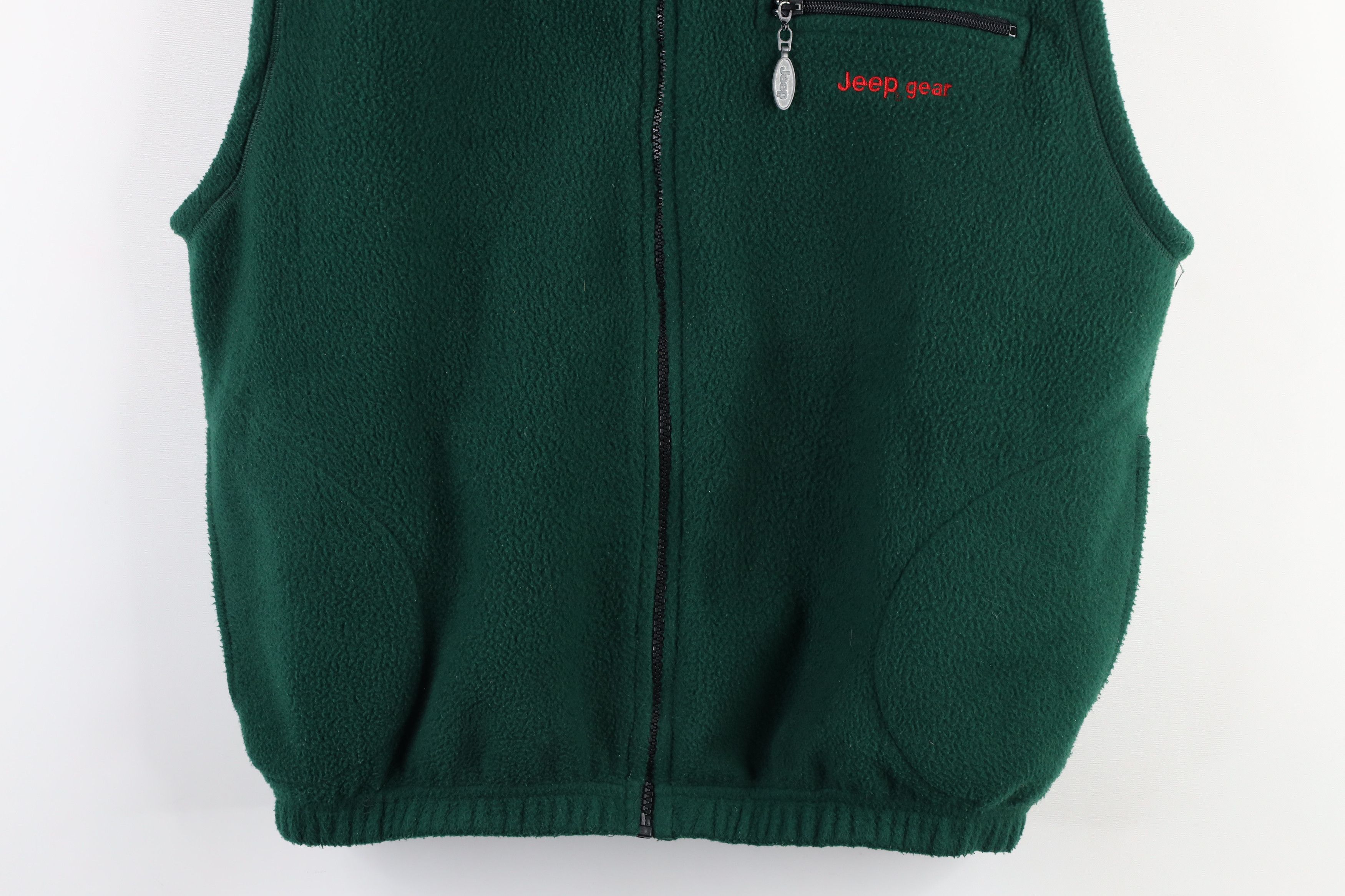 Jeep × Vintage Vintage 90s Jeep Gear Zip Fleece Vest Jacket Green USA Size US XL / EU 56 / 4 - 3 Thumbnail