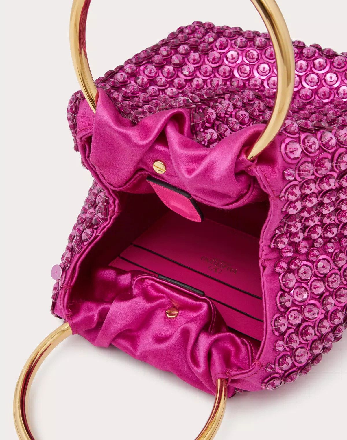 Valentino oc11z0725 Size:OS/Secrets Embroidered Bucket Bag in Pink Size ONE SIZE - 6 Thumbnail