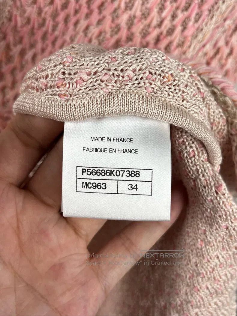 Chanel Chanel Pink metal buckle logo knit coat Size XXS / US 00 / IT 34 - 5 Thumbnail