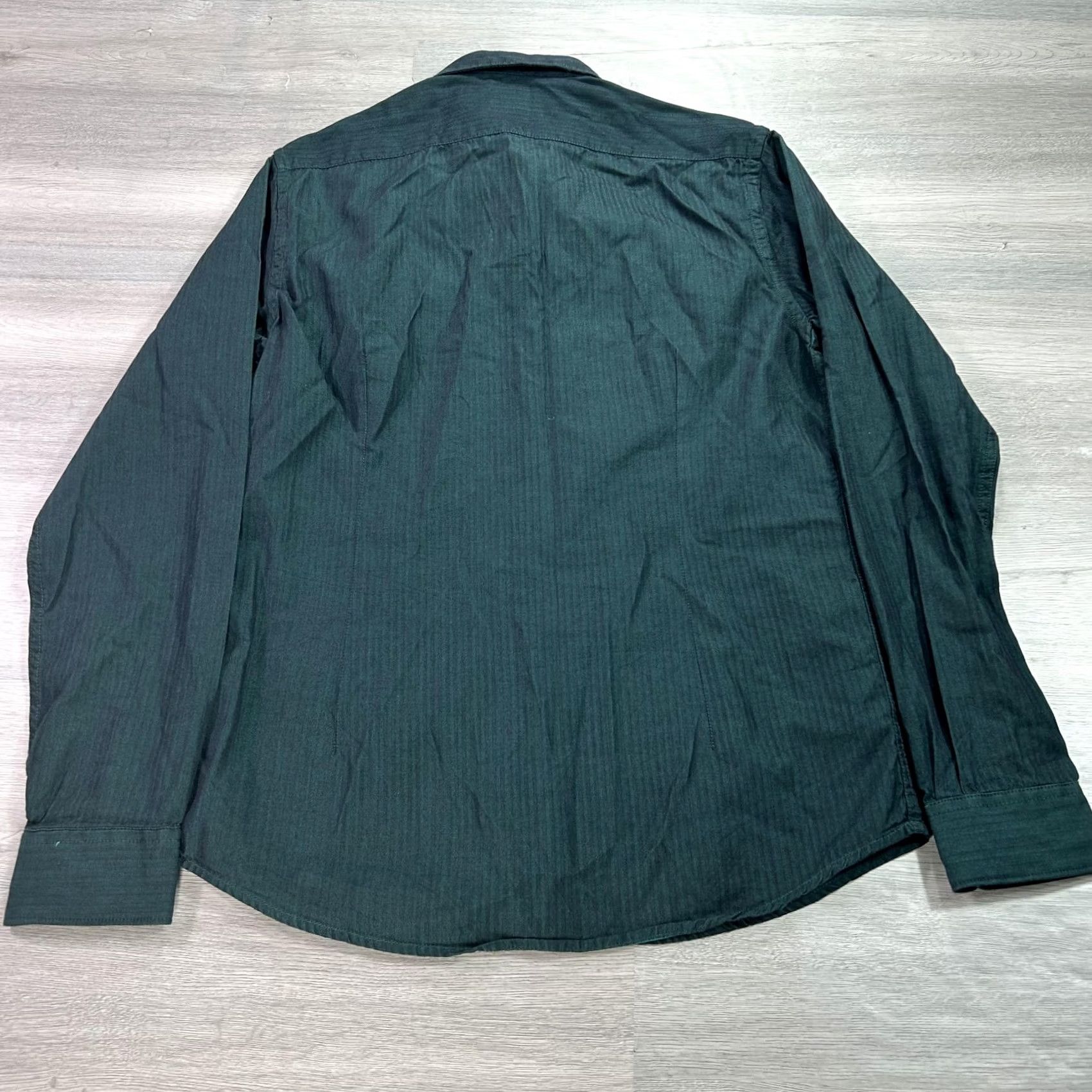 Scotch & Soda Scotch & Soda Shirt Mens L Green Herringbone Button-Down Long Sleeve Casual Size US L / EU 52-54 / 3 - 2 Thumbnail