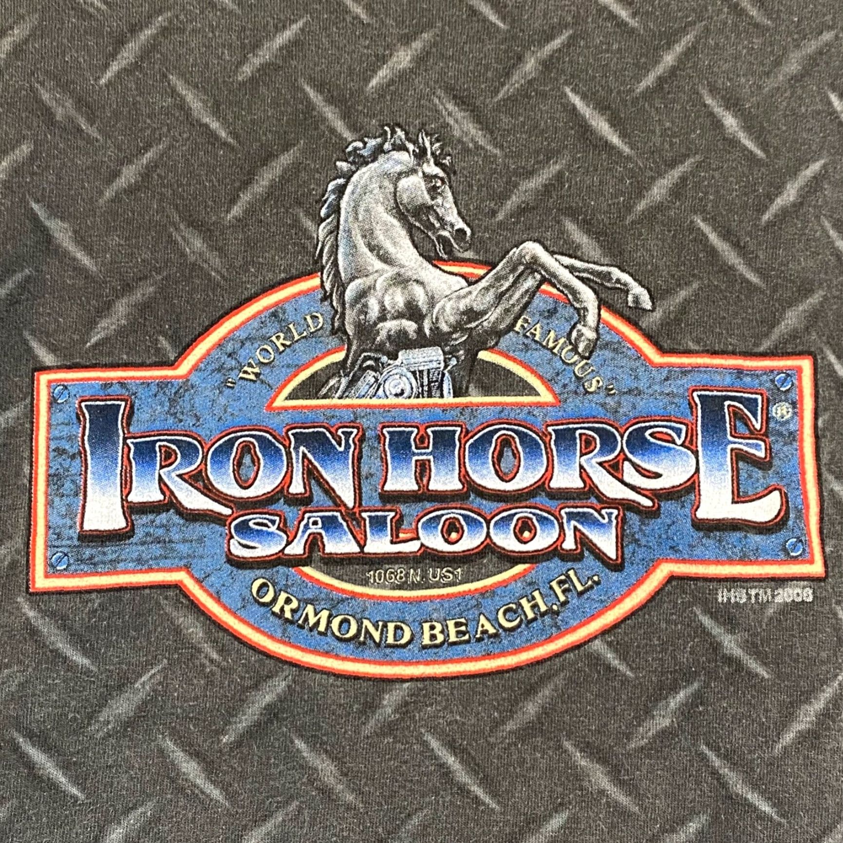 Anvil VINTAGE Iron Horse Saloon Shirt Mens Large Gray 2008 Florida Bike Week Ormond S/S Size US L / EU 52-54 / 3 - 2 Thumbnail