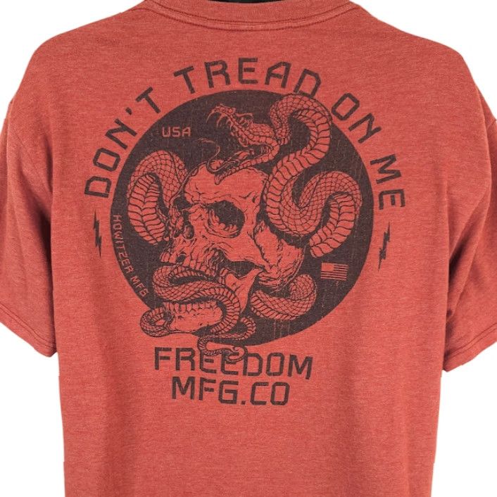 Vintage Howitzer T Shirt Mens XL Orange Dont Tread On Me Skull Snake Freedom MFG Co Size US XL / EU 56 / 4 - 2 Thumbnail