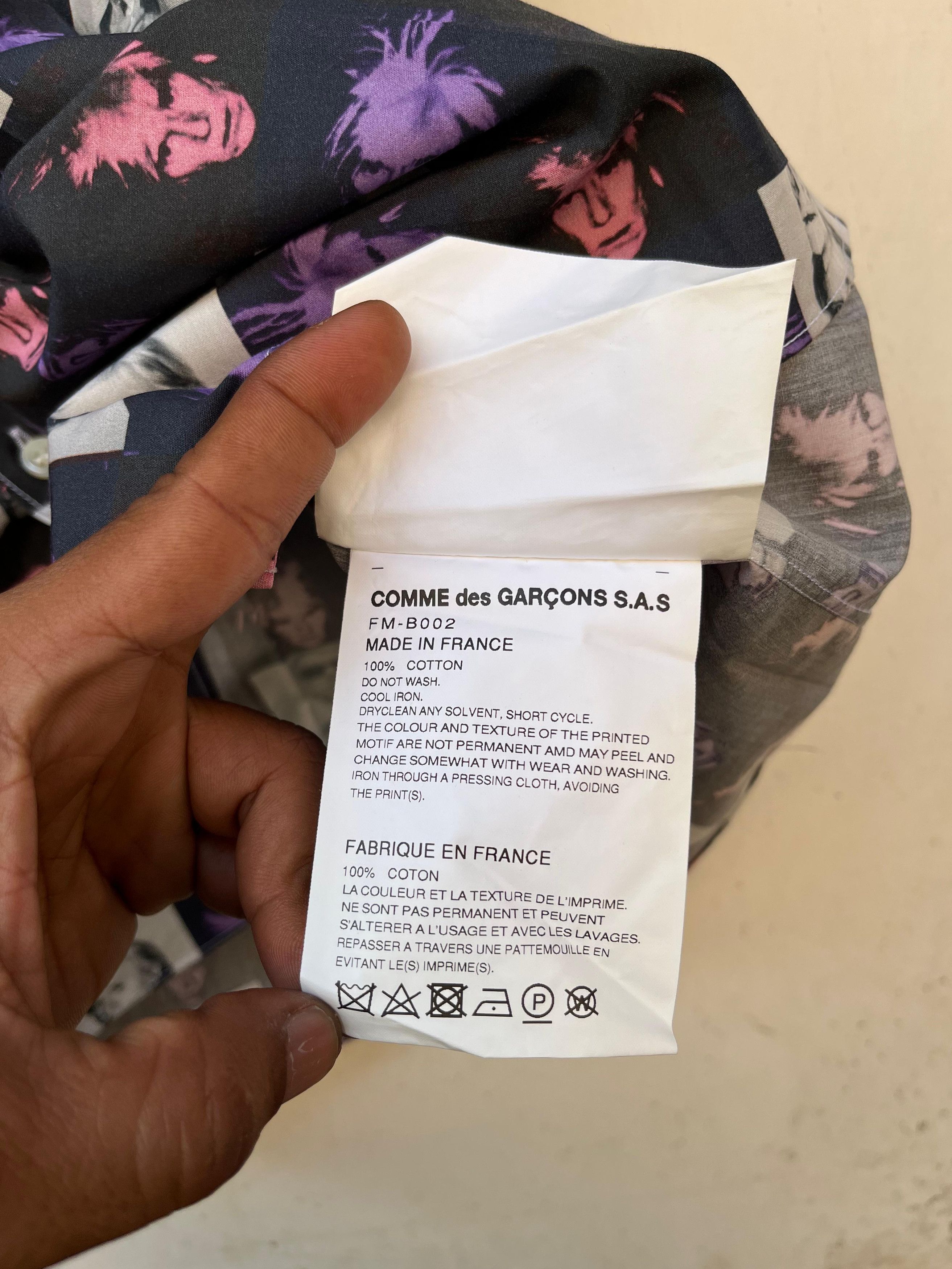 Comme des Garcons Comme Des Garcons x Andy Warhol Button Ups S Size US L / EU 52-54 / 3 - 8 Thumbnail