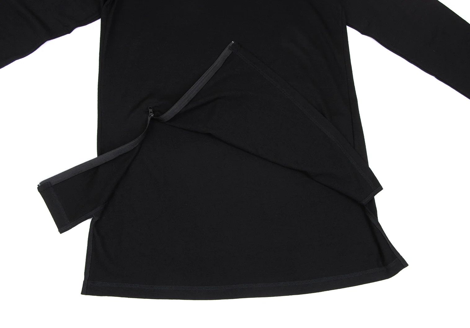Yohji Yamamoto Wool Turtle Neck Cut Sewn Top with Zipper in Black Size US L / EU 52-54 / 3 - 9 Thumbnail