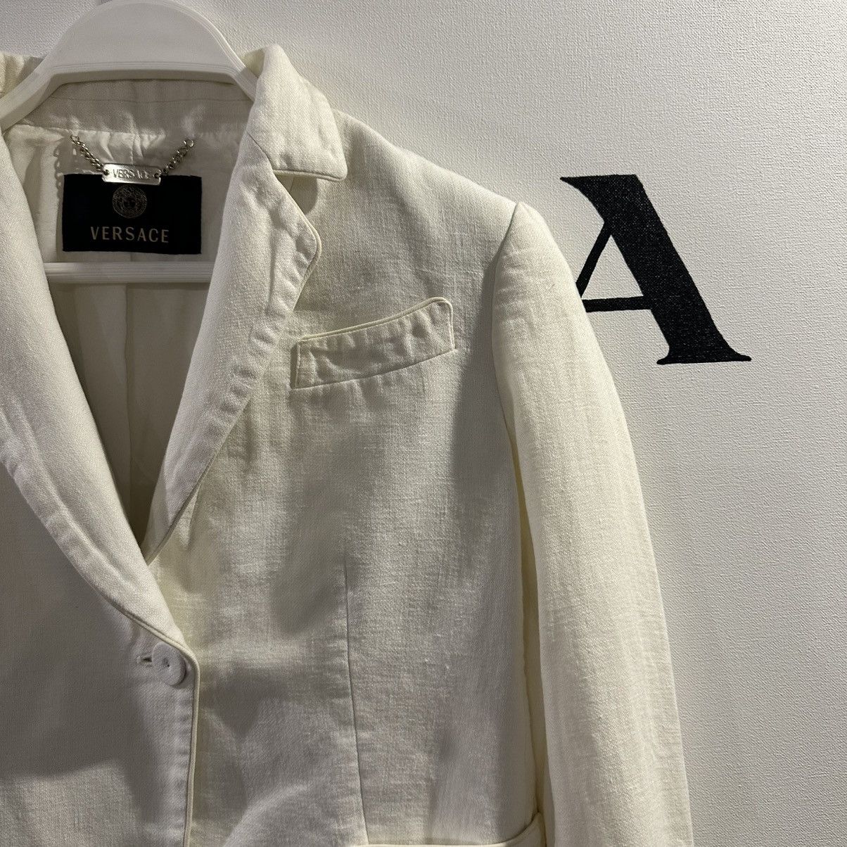 Versace Gianni Versace Women’s White Linen Blazer Size 42 Size M / US 6-8 / IT 42-44 - 3 Thumbnail