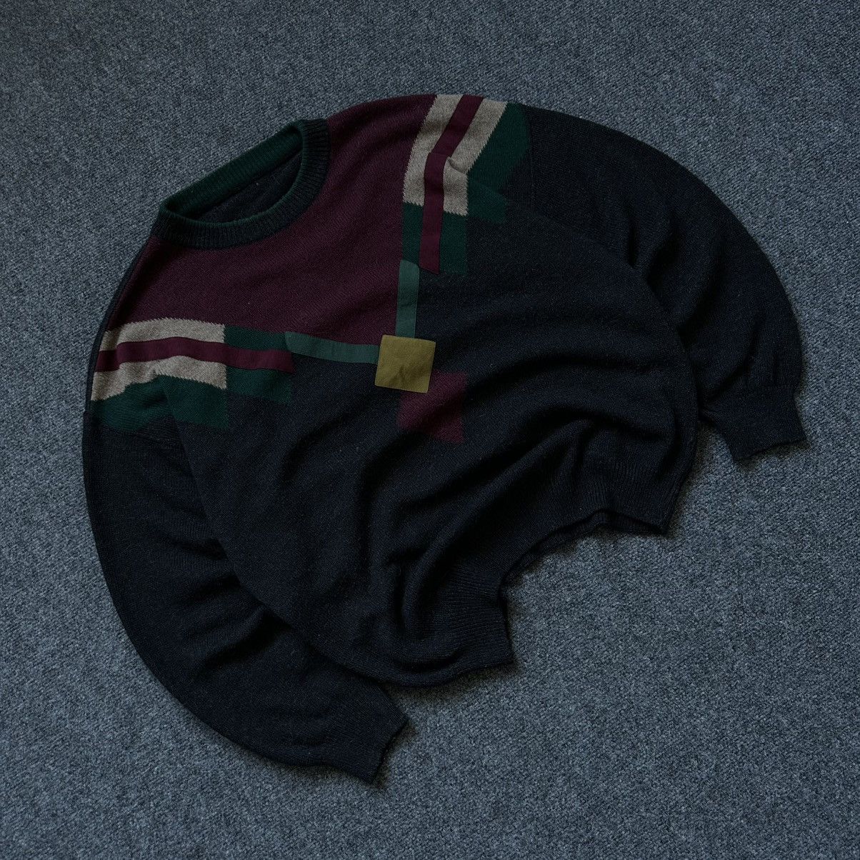 If Six Was Nine VTG Knit Wool Sweater Abstractive Size XL - 2XL Old Money Size US XXL / EU 58 / 5 - 2 Thumbnail