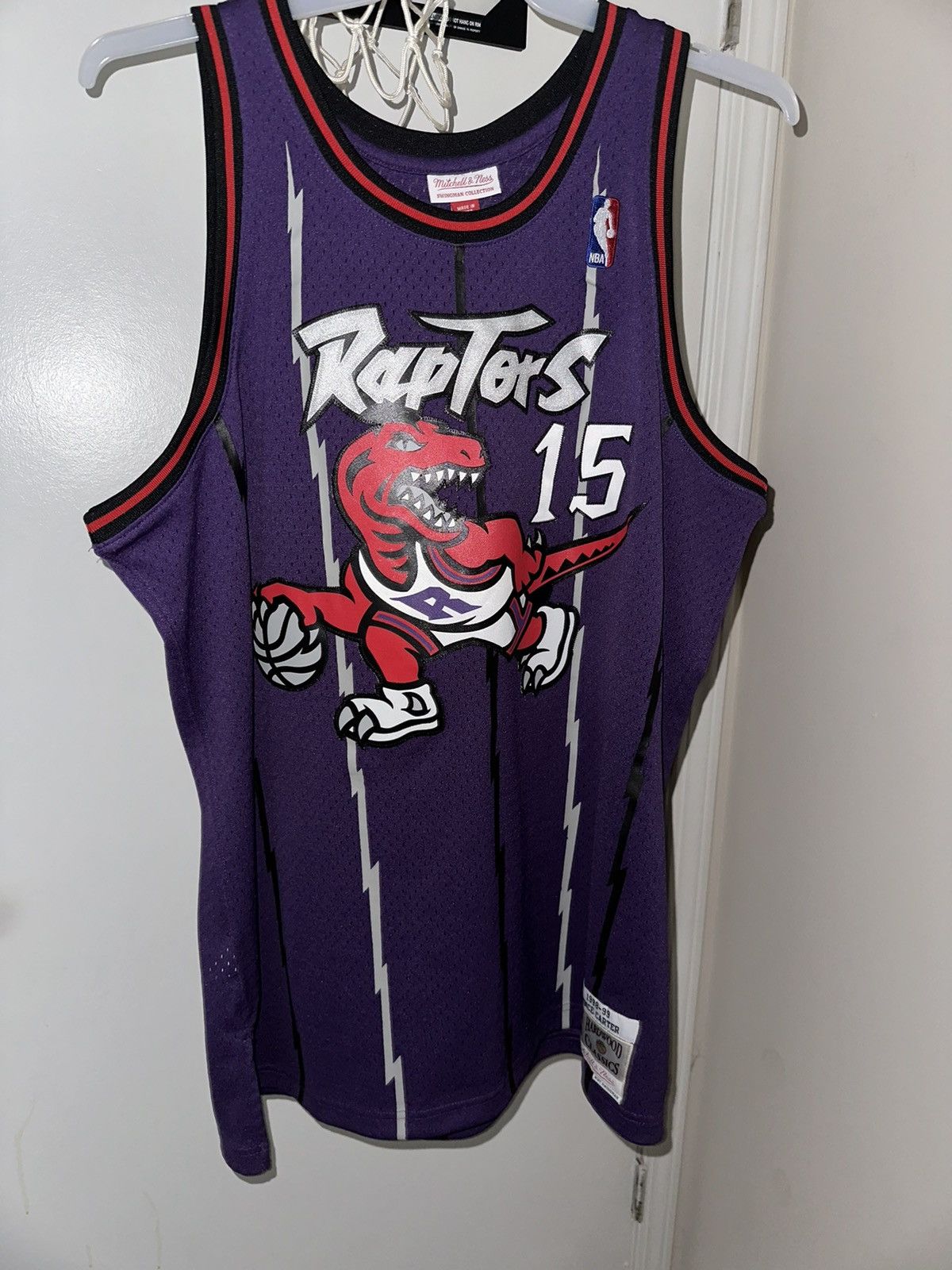 image of Mitchell Ness x NBA Mitchell & Ness Toronto Raptors Vince Carter 98-99 Jersey in Purple (Size XL)