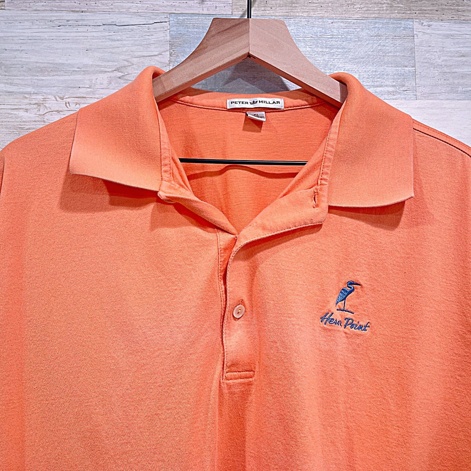 Peter Millar PETER MILLAR Heron Point Golf Polo Orange Mens XL Size US XL / EU 56 / 4 - 2 Thumbnail