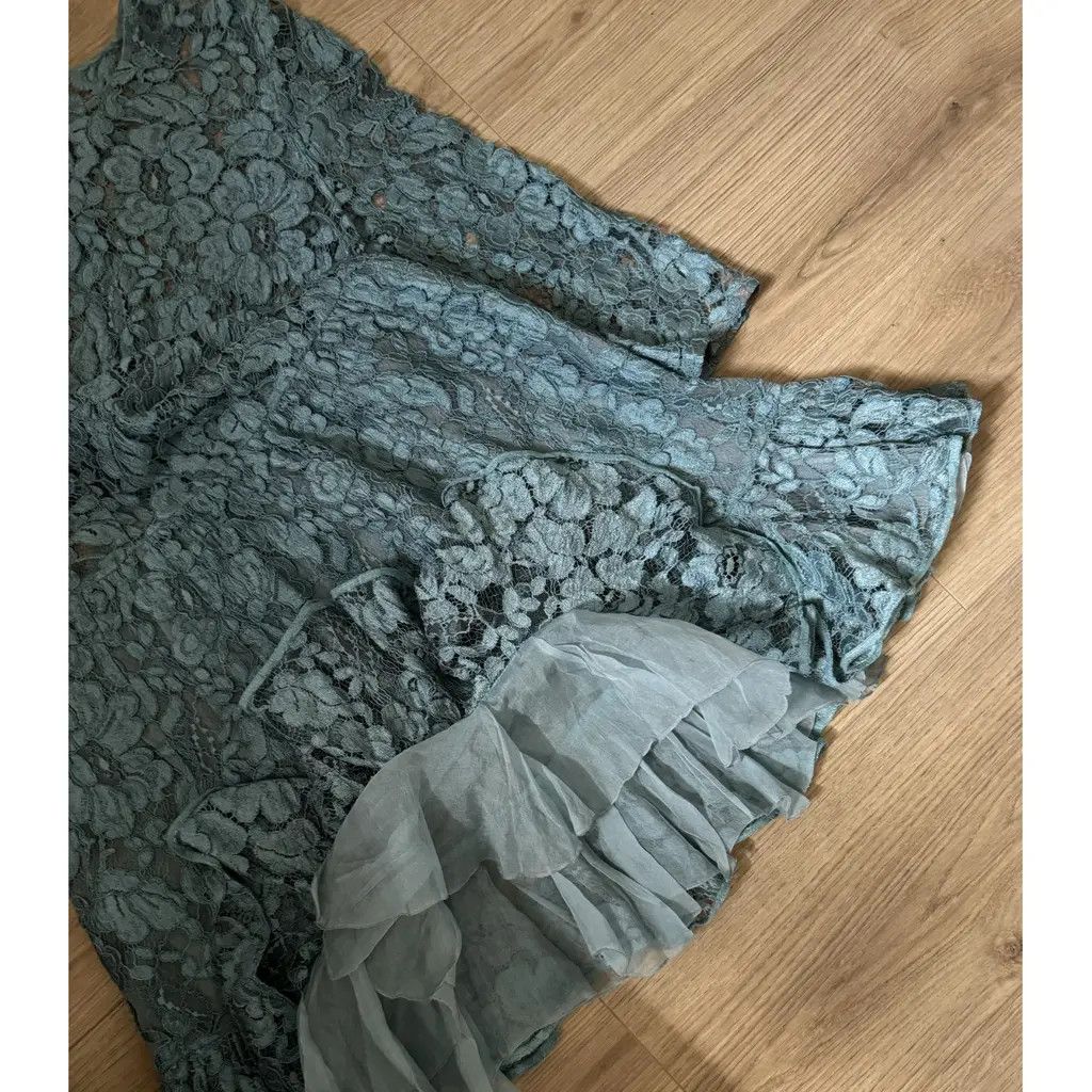 Dolce & Gabbana Dolce & Gabbana Light Blue Flared Hem Lace Mini Dress IT40 Size S / US 4 / IT 40 - 5 Thumbnail