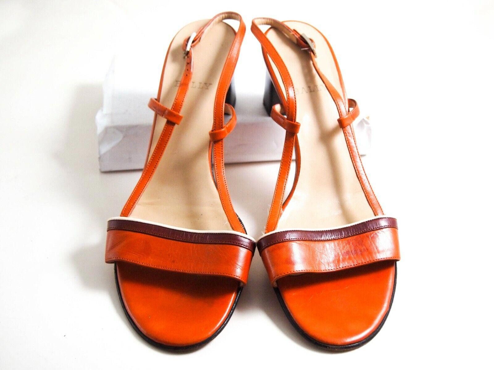 Bally Bally Mid Heel Sandals Orange Leather US 9 EU 39.5 Size US 9 / IT 39 - 3 Thumbnail