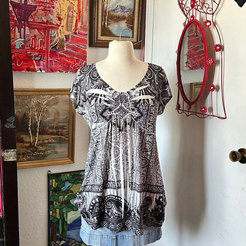 Other apt 9 bohemian black white gray gothic shirt Size M / US 6-8 / IT 42-44 - 1 Thumbnail