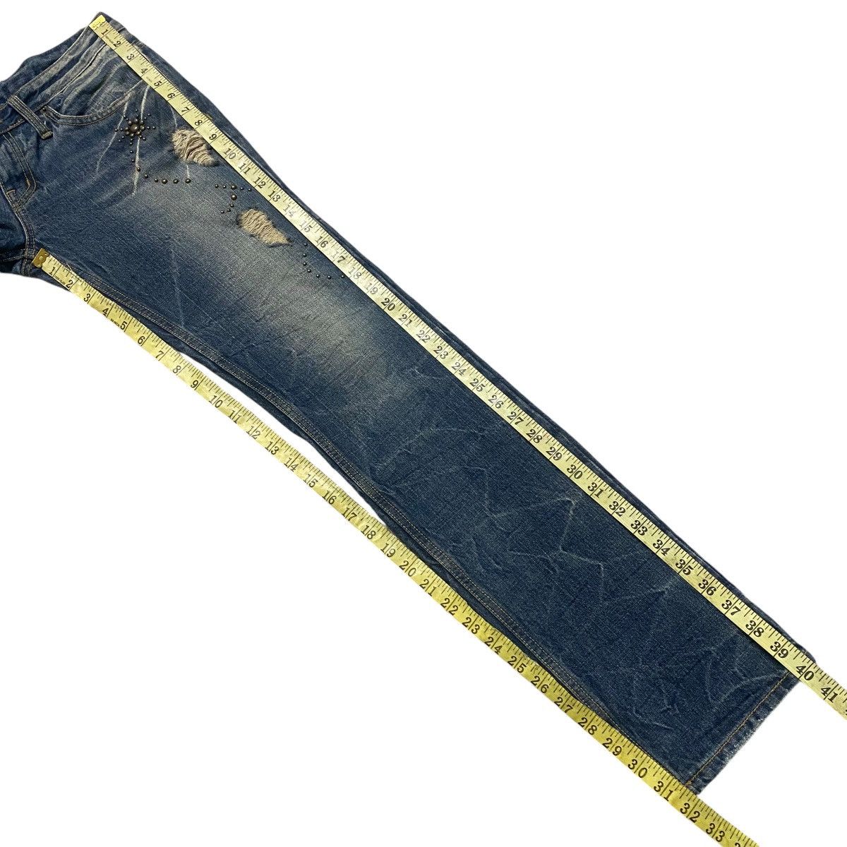 Le Grande Bleu (L.G.B.) Gennaro Denim Studded Distressed Skinny Jeans Size US 30 / EU 46 - 21 Thumbnail