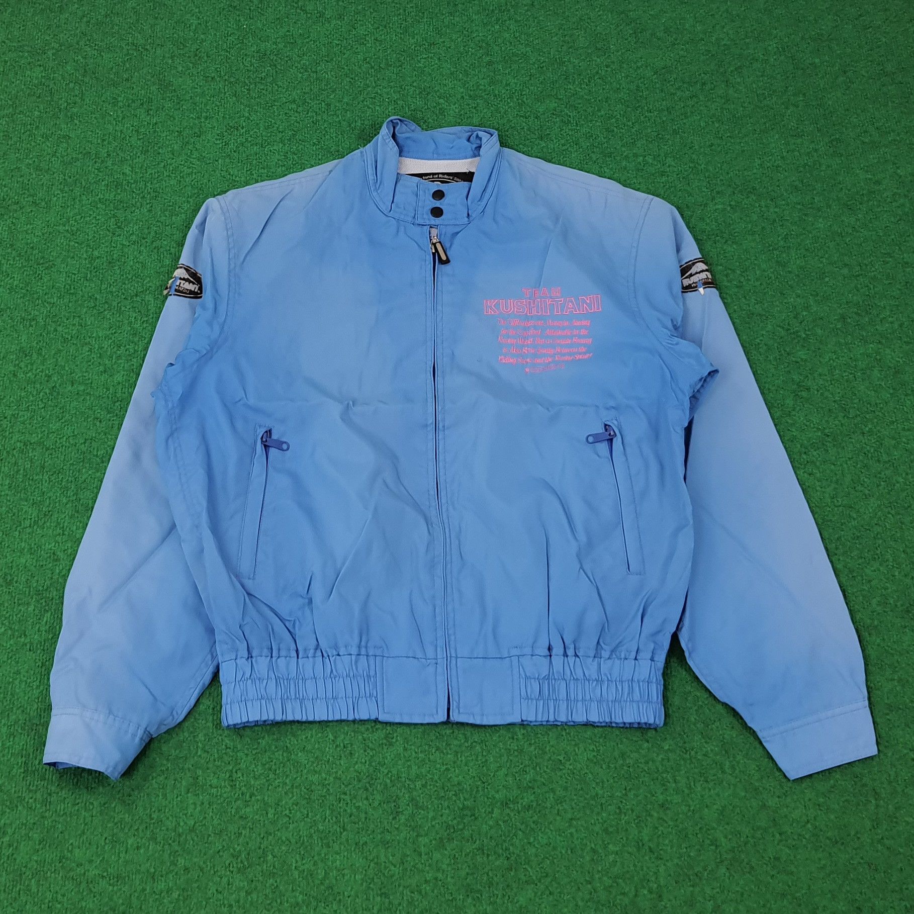 Japanese Brand × Vintage Vintage KAWASAKI Team Kushitani Biker Jacket C234N19 Size US L / EU 52-54 / 3 - 1 Thumbnail