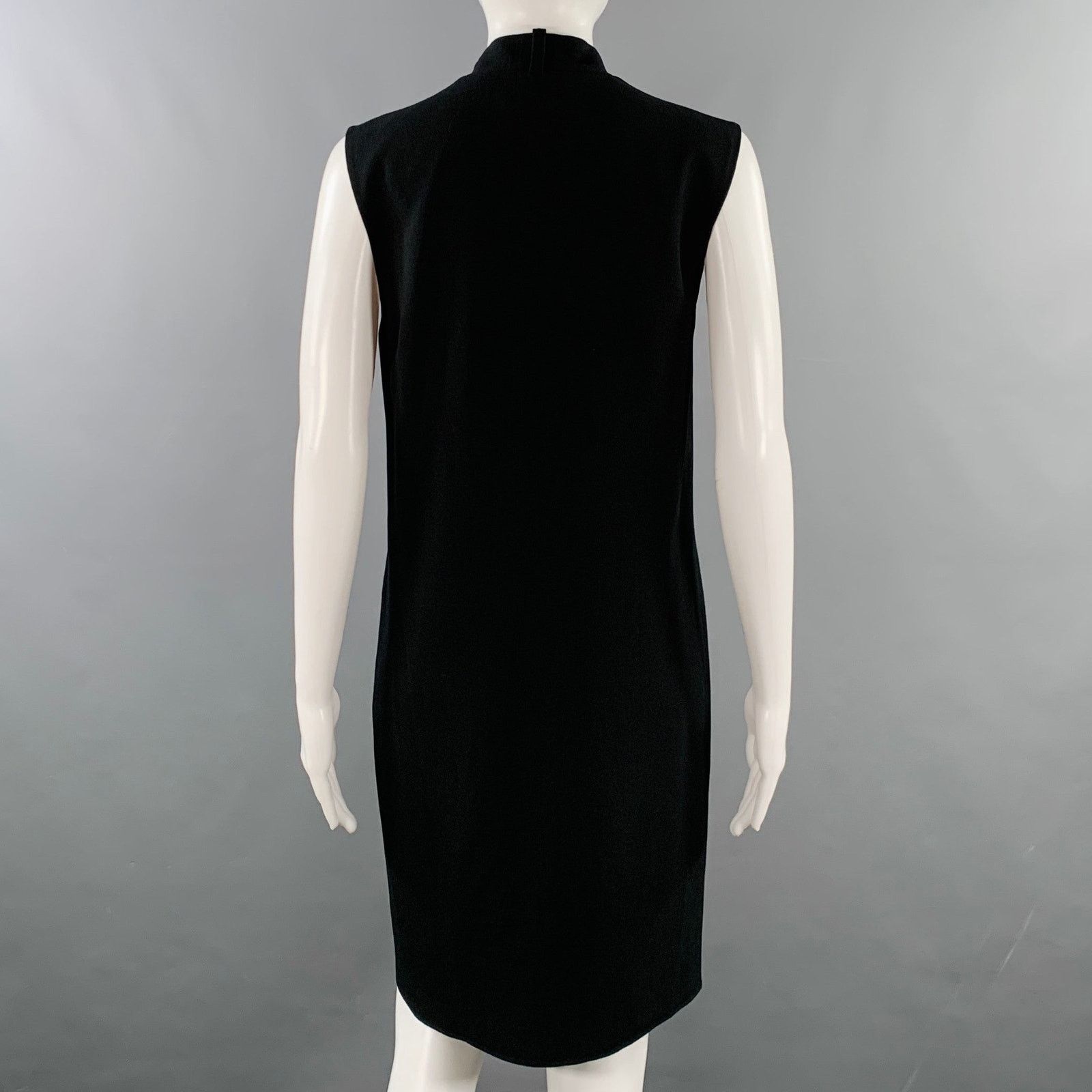 Lanvin LANVIN Size 4 Black Acetate Blend Sheath Dress Size S / US 4 / IT 40 - 4 Thumbnail