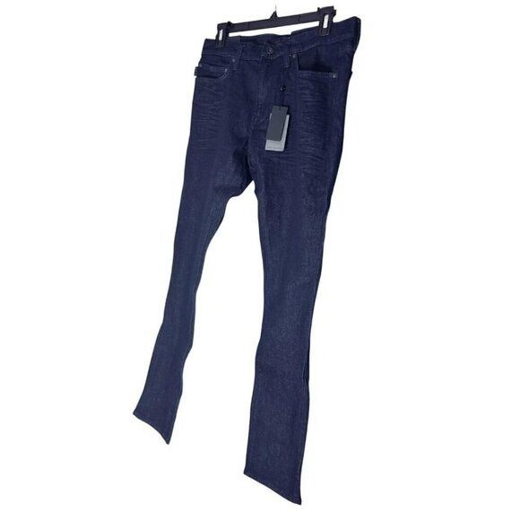 John Varvatos John Varvatos Mens Dark Indigo Wash Mid Rise Skinny Straight Size US 32 / EU 48 - 4 Thumbnail