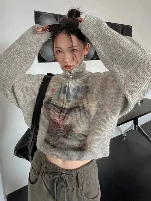 Japanese Brand Vintage Half Zipper Pullover Size ONE SIZE - 5 Thumbnail