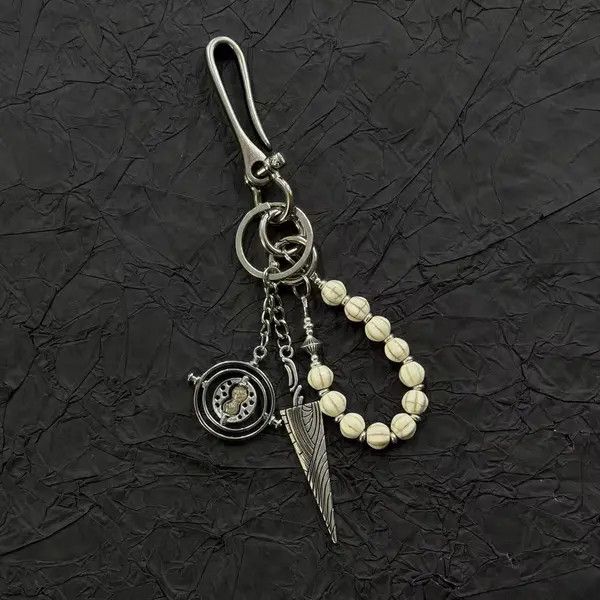 Jewelry Black Native American Style Keychain with Beads and Charms Size ONE SIZE - 7 Thumbnail