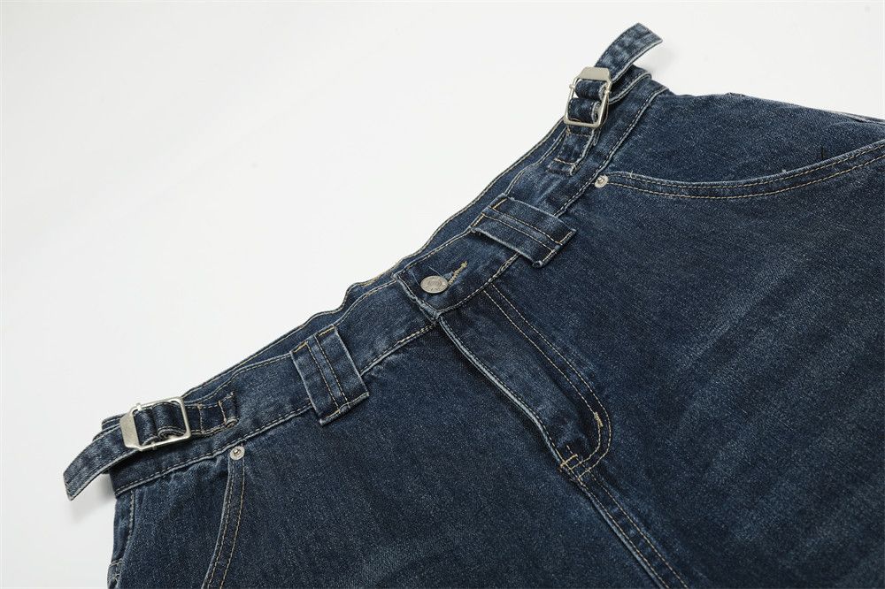 Jean Men's washed distressed loose cargo denim shorts Size US 32 / EU 48 - 3 Thumbnail