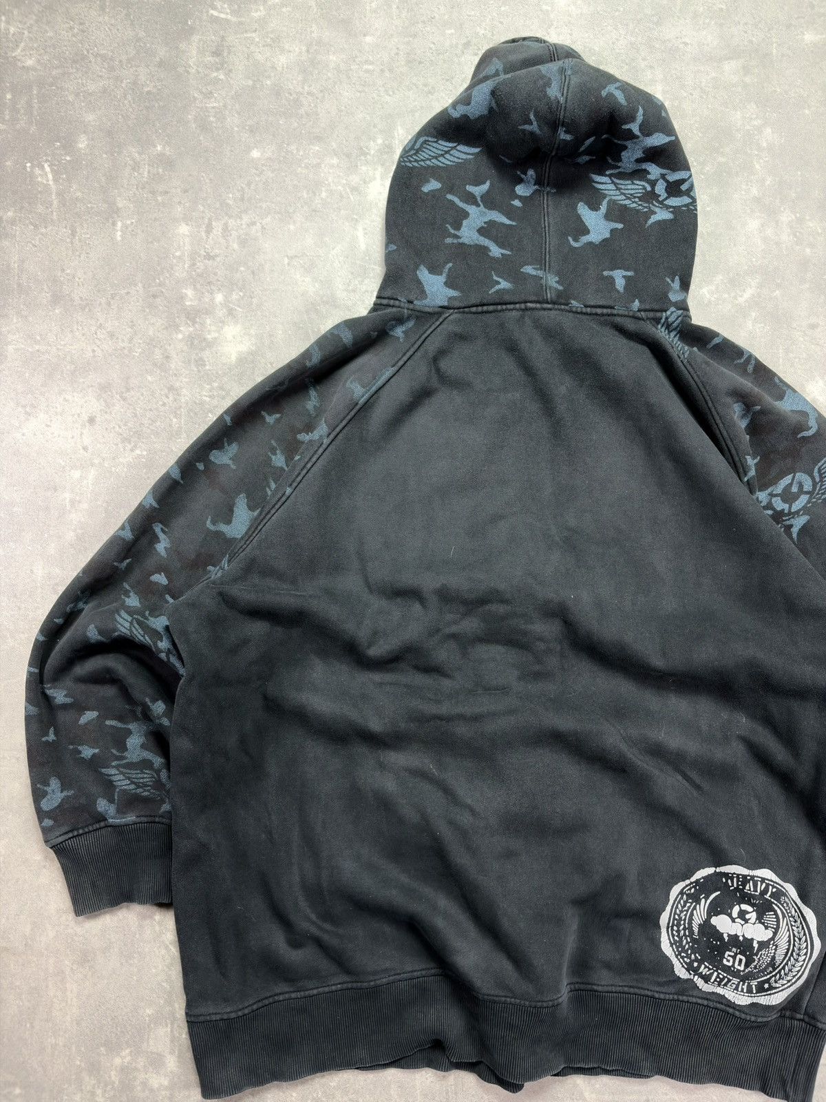 G-Unit G-Unit Big Logo Camo Sleeves Faded Baggy Zip Hoodie XXL Size US XXL / EU 58 / 5 - 10 Thumbnail