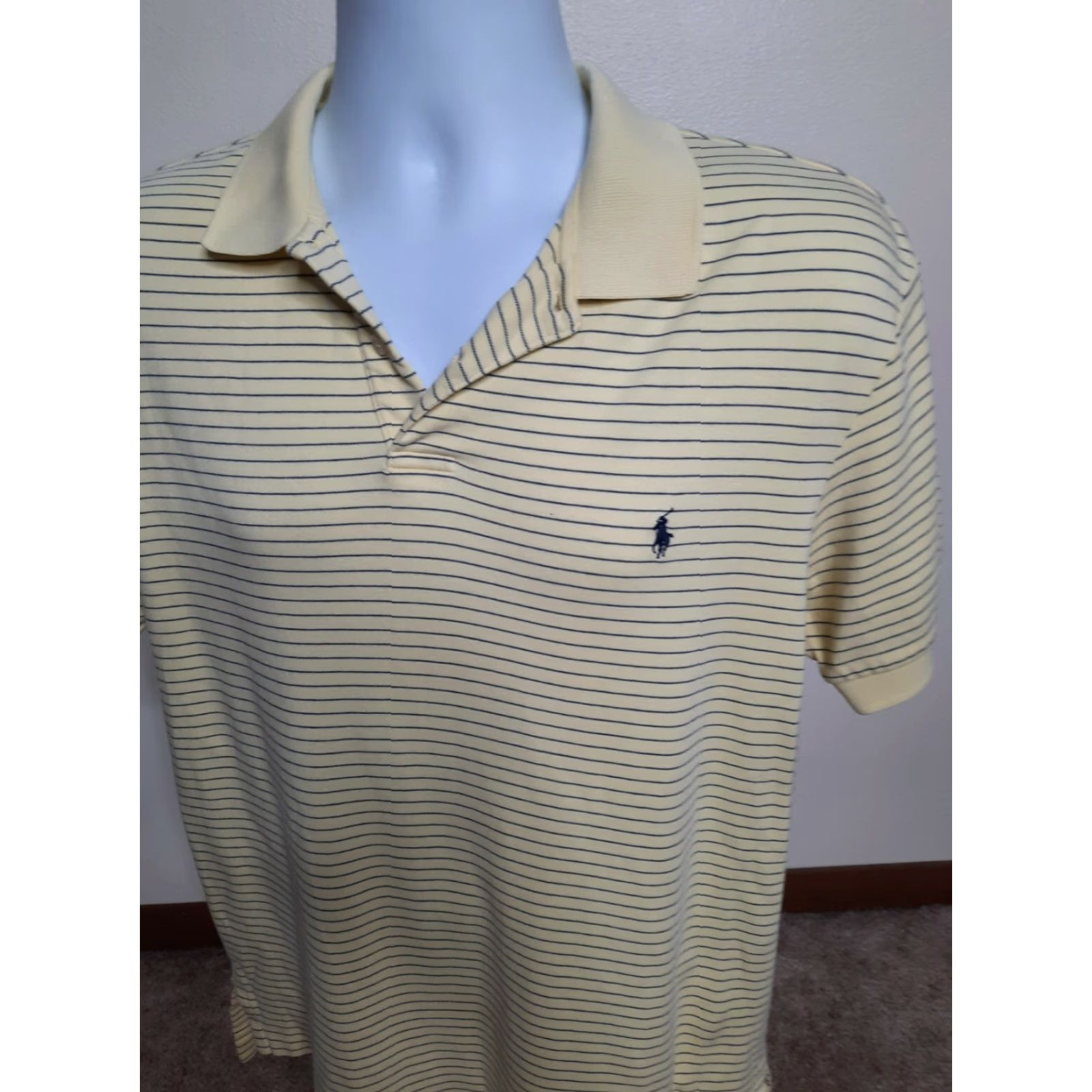 Polo Ralph Lauren Polo Ralph Lauren Polo Shirt Men's 100% Cotton Classic Fit Yellow Stripe Short Sleeve Medium Size US M / EU 48-50 / 2 - 7 Thumbnail