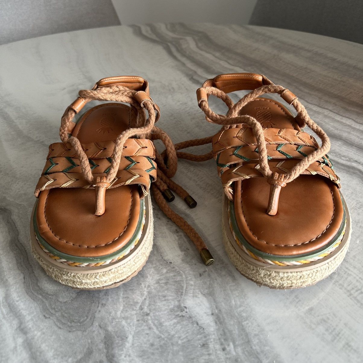 Farm Rio Farm Rio Sand Rope Tie Flatform Sandals Size US 9 / IT 39 - 2 Thumbnail