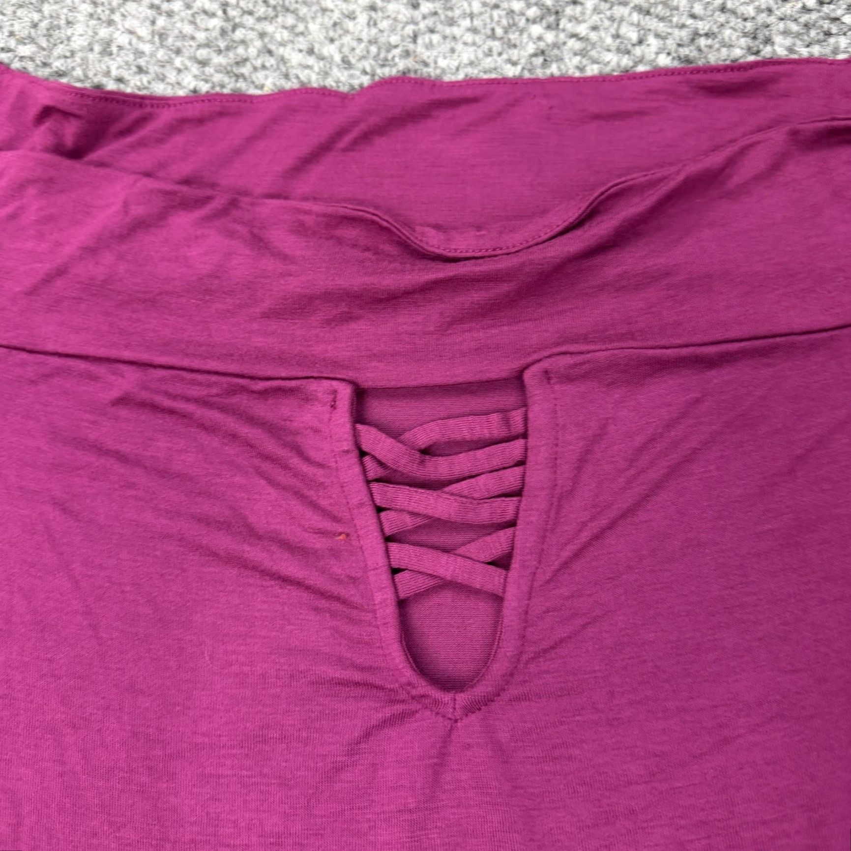 Vintage Rock & Republic Shirt Womens Medium Purple Off Shoulder Lattice Cutout Size M / US 6-8 / IT 42-44 - 2 Thumbnail