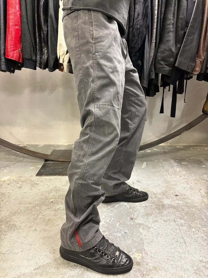 Prada × Vintage 2000s Prada Grey Linea Rossa Workwear Pants Size US 34 / EU 50 - 3 Thumbnail