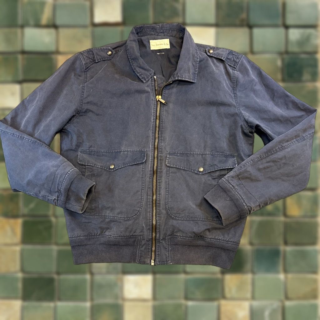 CO Levi Strauss Co Cotton Utility Military Style Field Jacket Men XL Blue Zip Size US XL / EU 56 / 4 - 1 Thumbnail