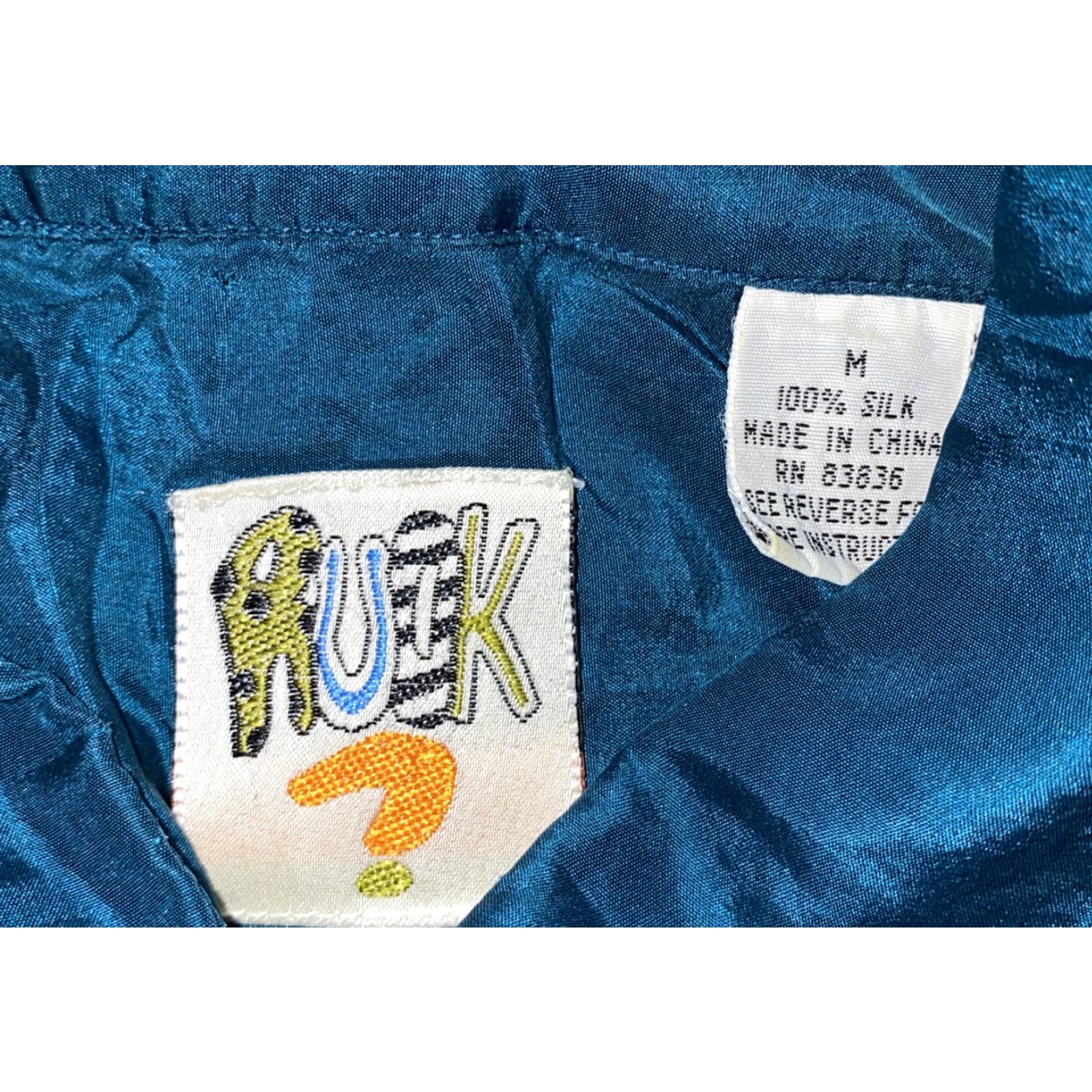 Vintage Ruok Mens Blue Silk Short Sleeve Button-Down Shirt M Button Front Collar Up Shirt Mens Regular Size M Size US M / EU 48-50 / 2 - 5 Thumbnail