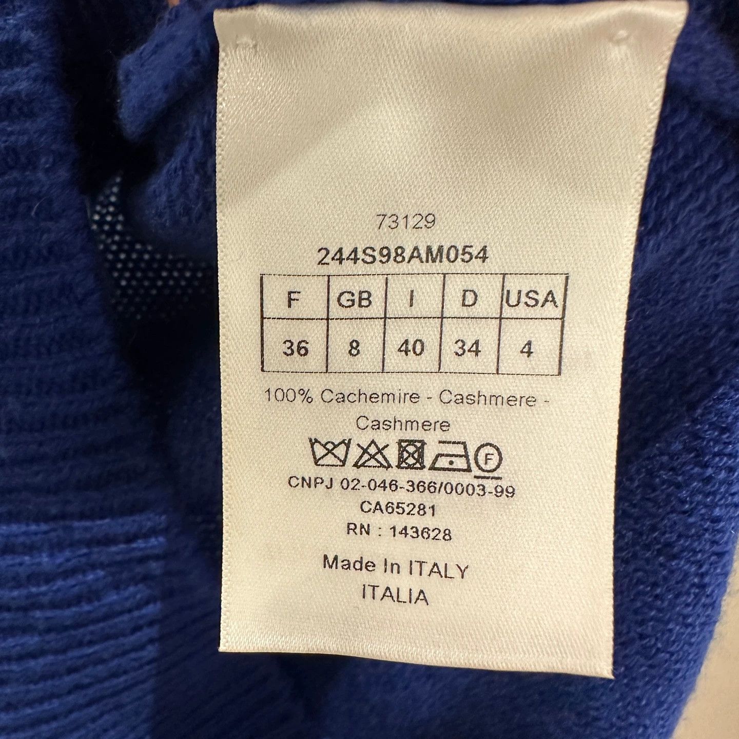 Christian Dior Monsieur Dior may239 blue star slogan cashmere short 36 Size XS / US 0-2 / IT 36-38 - 4 Thumbnail