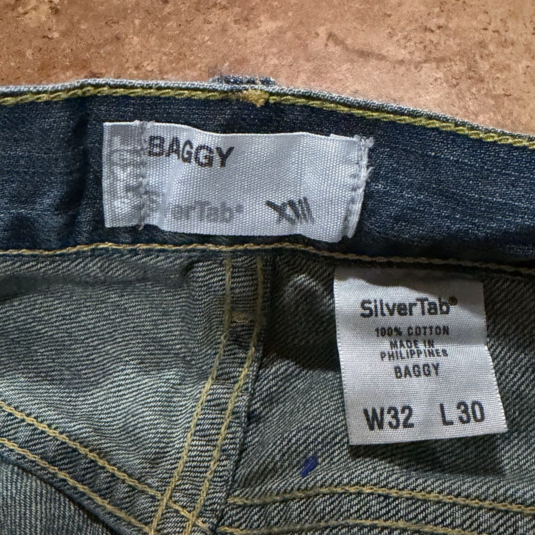Levi's VINTAGE Levi's SilverTab Baggy Jeans Mens Dark Wash Denim Pants W32 L30 Relaxed Inseam 30" Blue Cotton Jeans Mens Size US 32 / EU 48 - 7 Thumbnail