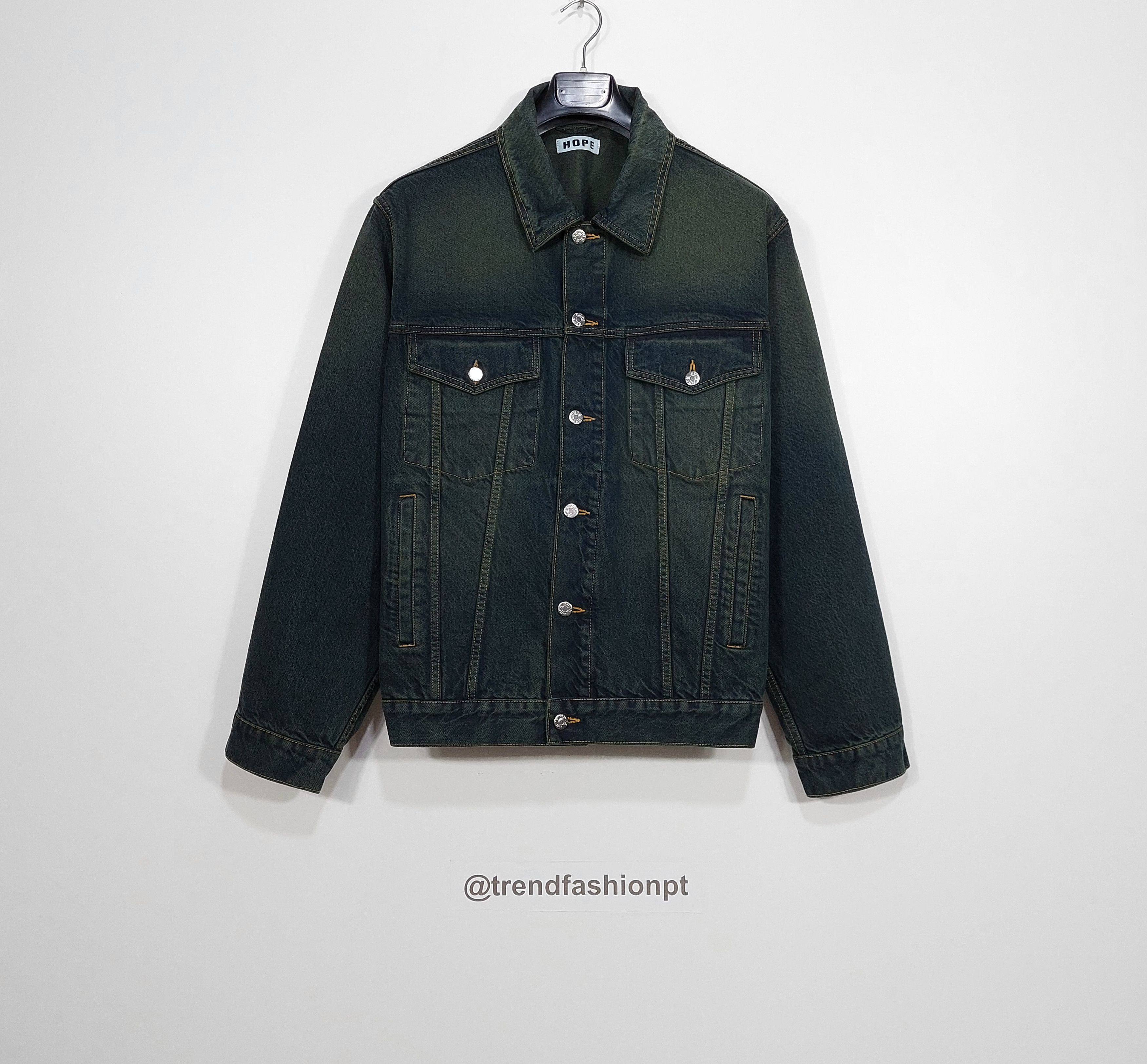 Hope boxy denim jacket - green tint M Size US M / EU 48-50 / 2 - 1 Thumbnail