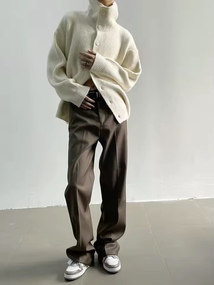 Other Knitted Turtleneck Streetwear Loose Lazy Cardigan Sweater Size US M / EU 48-50 / 2 - 2 Thumbnail