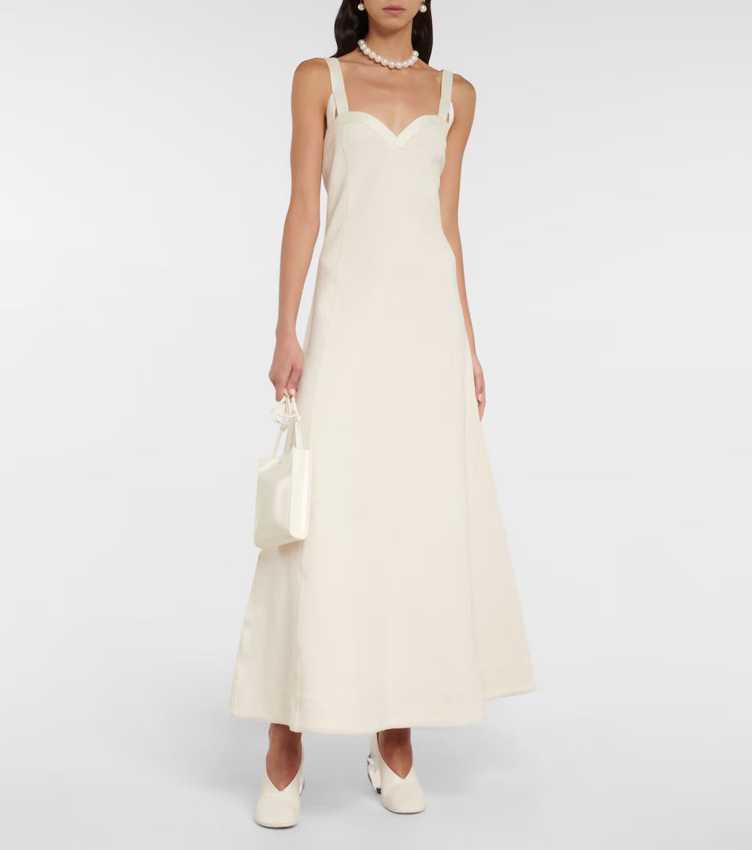 Jil Sander o1y0925 Maxi Dress in Ivory Size M / US 6-8 / IT 42-44 - 2 Thumbnail