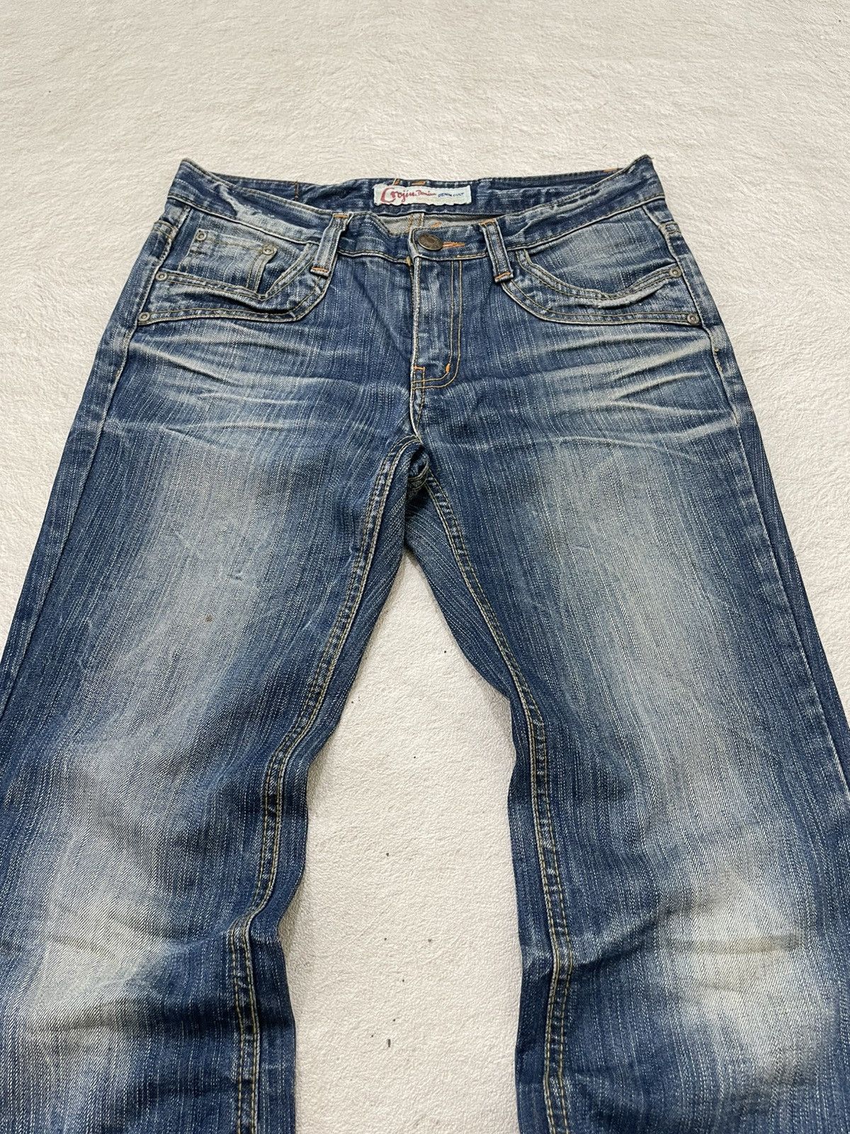 Japanese Brand 00s Diesel Flare Denim Distressed Bootcut Blue Jeans Wash Y2 Size US 31 - 2 Thumbnail