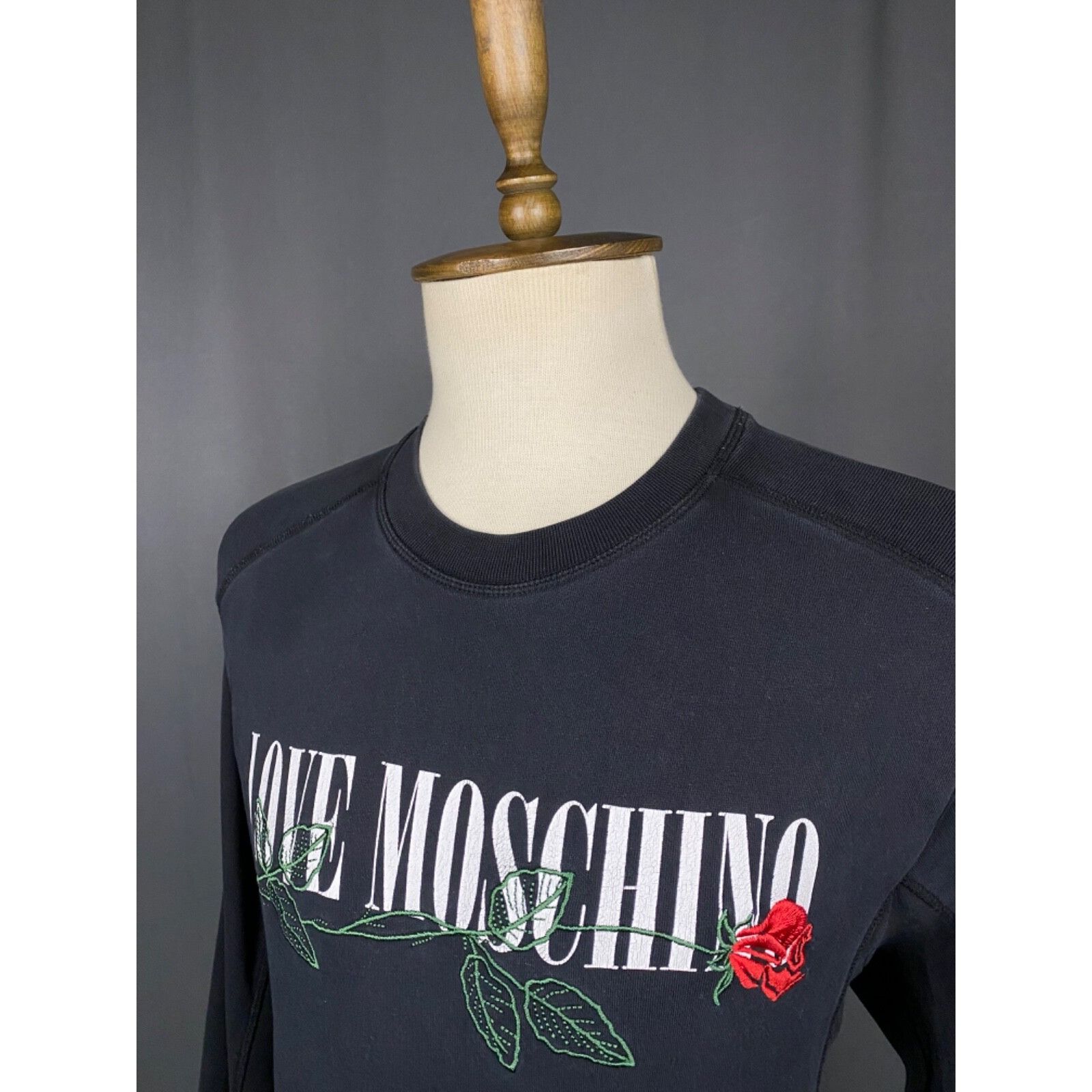 Moschino Love Moschino Big Logo Men's Black Crewneck Sweater Size M Size US M / EU 48-50 / 2 - 5 Thumbnail