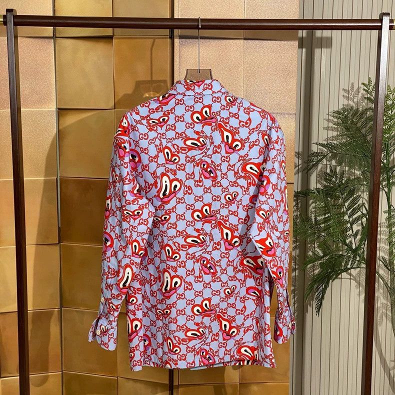 Gucci Gucci 24fw's latest cartoon love old flower full-print shir Size US S / EU 44-46 / 1 - 2 Thumbnail