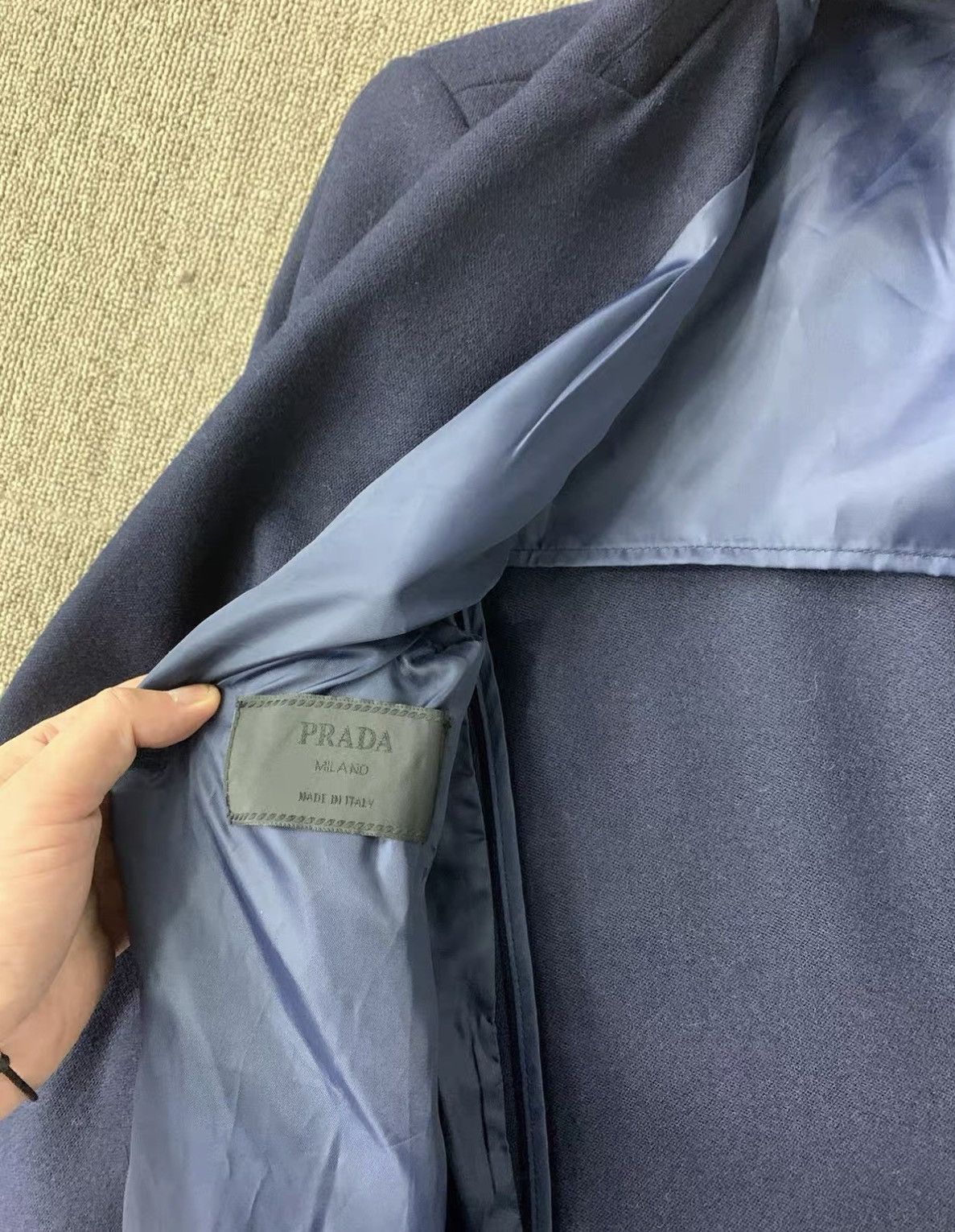 Prada PRADA Dark Blue High-Density Wool Business Coat Size US M / EU 48-50 / 2 - 7 Thumbnail