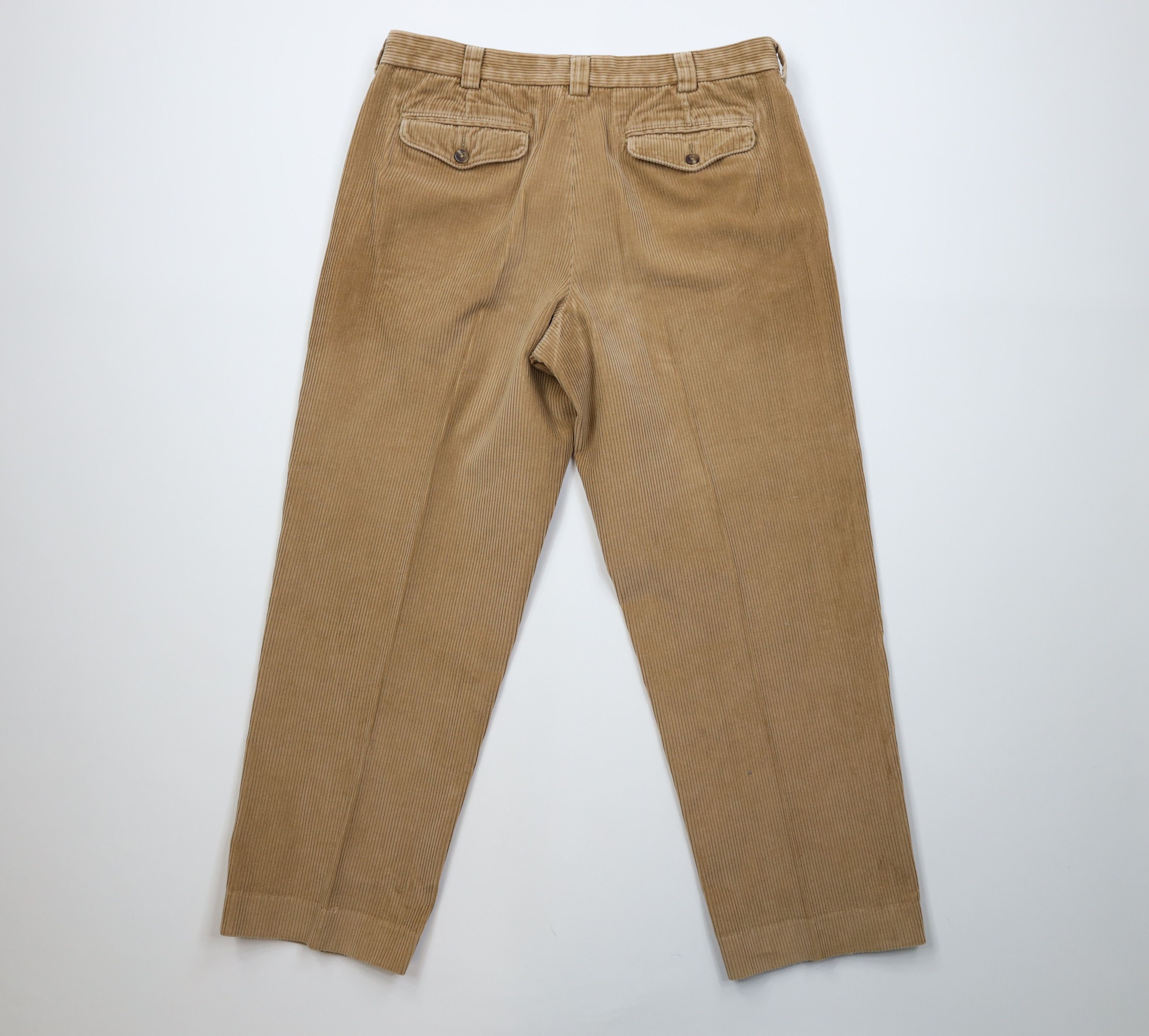 L.L. Bean Vtg 90s LL Bean Wide Leg Corduroy Chino Pants Trousers Beige Size US 34 / EU 50 - 10 Thumbnail