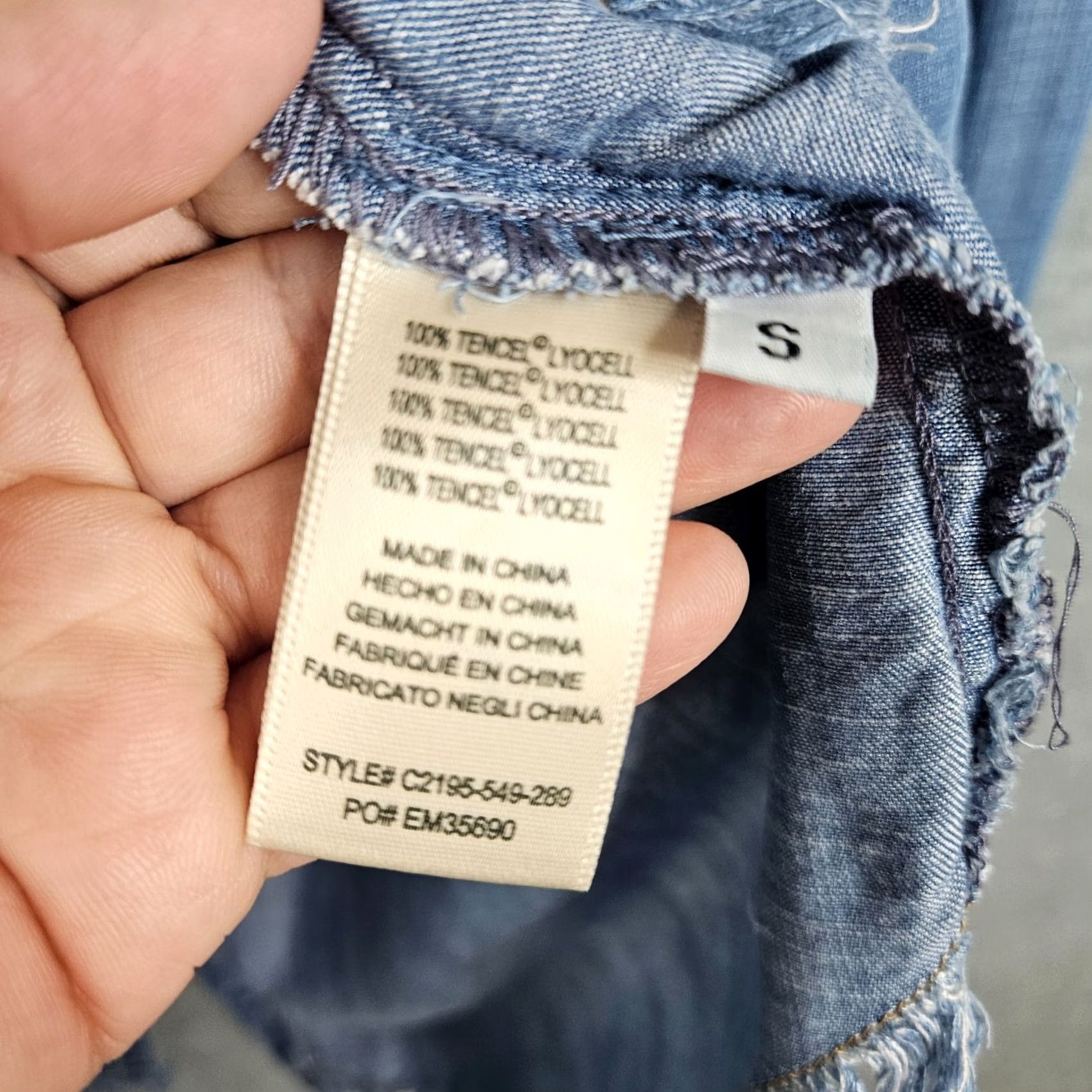 CLOT Cloth & Stone Button-Up Long Sleeve Chambray Blouse S Women Blue Sl Chunk Pleated Back Shirt L Size S / US 4 / IT 40 - 4 Thumbnail