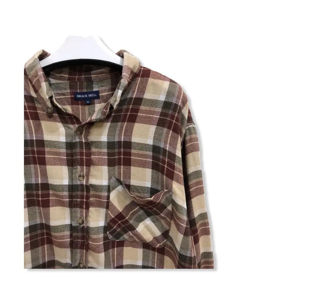 Flannel × Vintage Vintage Brace Bell Plaid Tartan Flannel Shirt 👕 Size US L / EU 52-54 / 3 - 2 Thumbnail