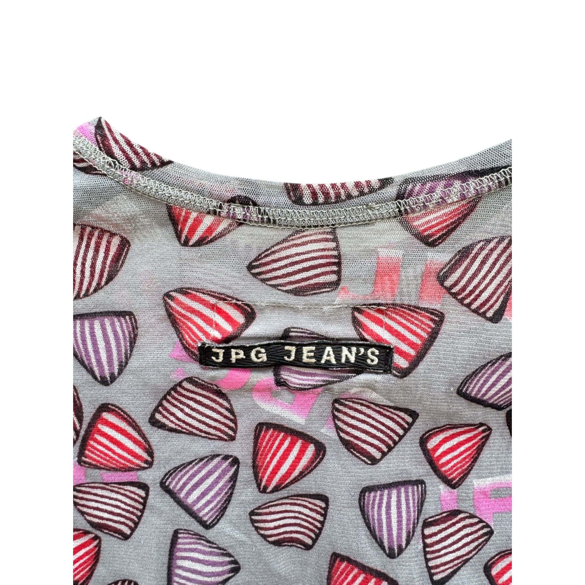 Jean Paul Gaultier Vintage Unisex Mesh Printed T-Shirt Size L / US 10 / IT 46 - 5 Thumbnail